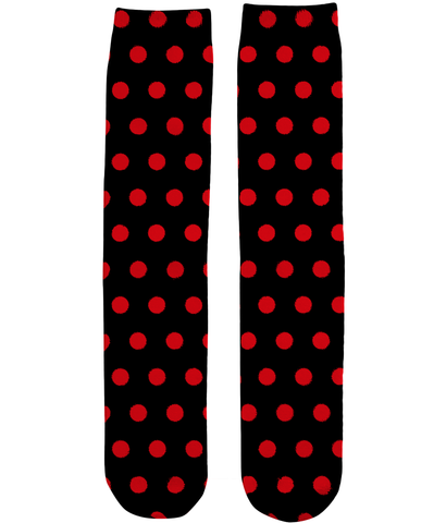 Red Black Ladybug Polka Dot Socks