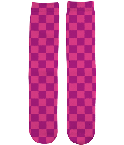 Pink Purple Check Socks